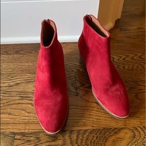 Red Suede Booties